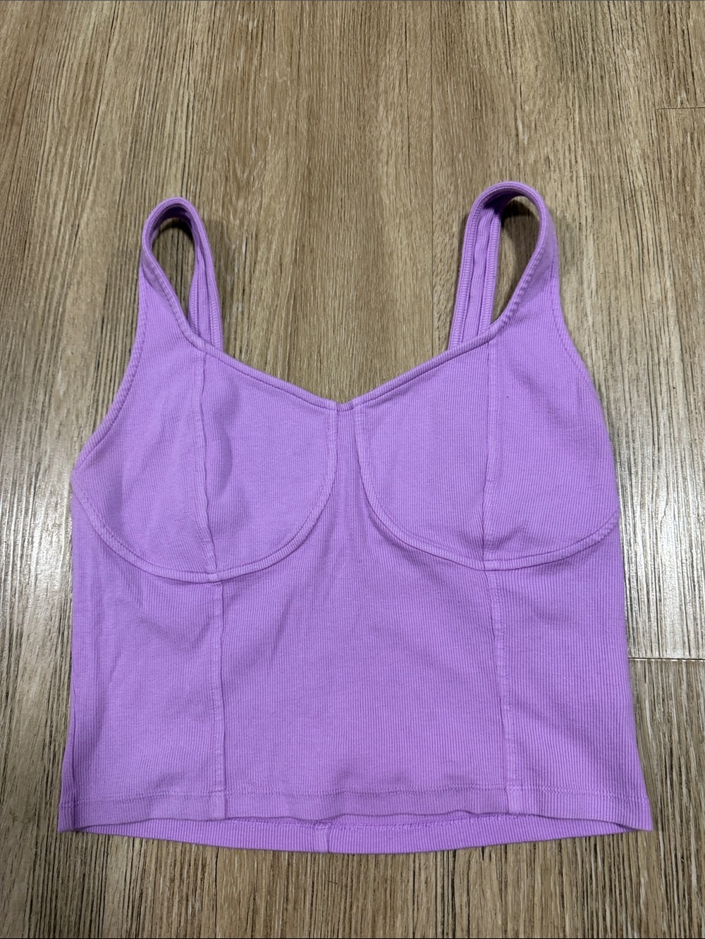 Aerie Lilac Ribbed Crop Cami Tank Top XL
